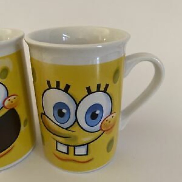 SPONGEBOB SQUAREPANTS VIACOM COFFEE MUG NICKELODEON (set of 2) - Picture 6 of 13